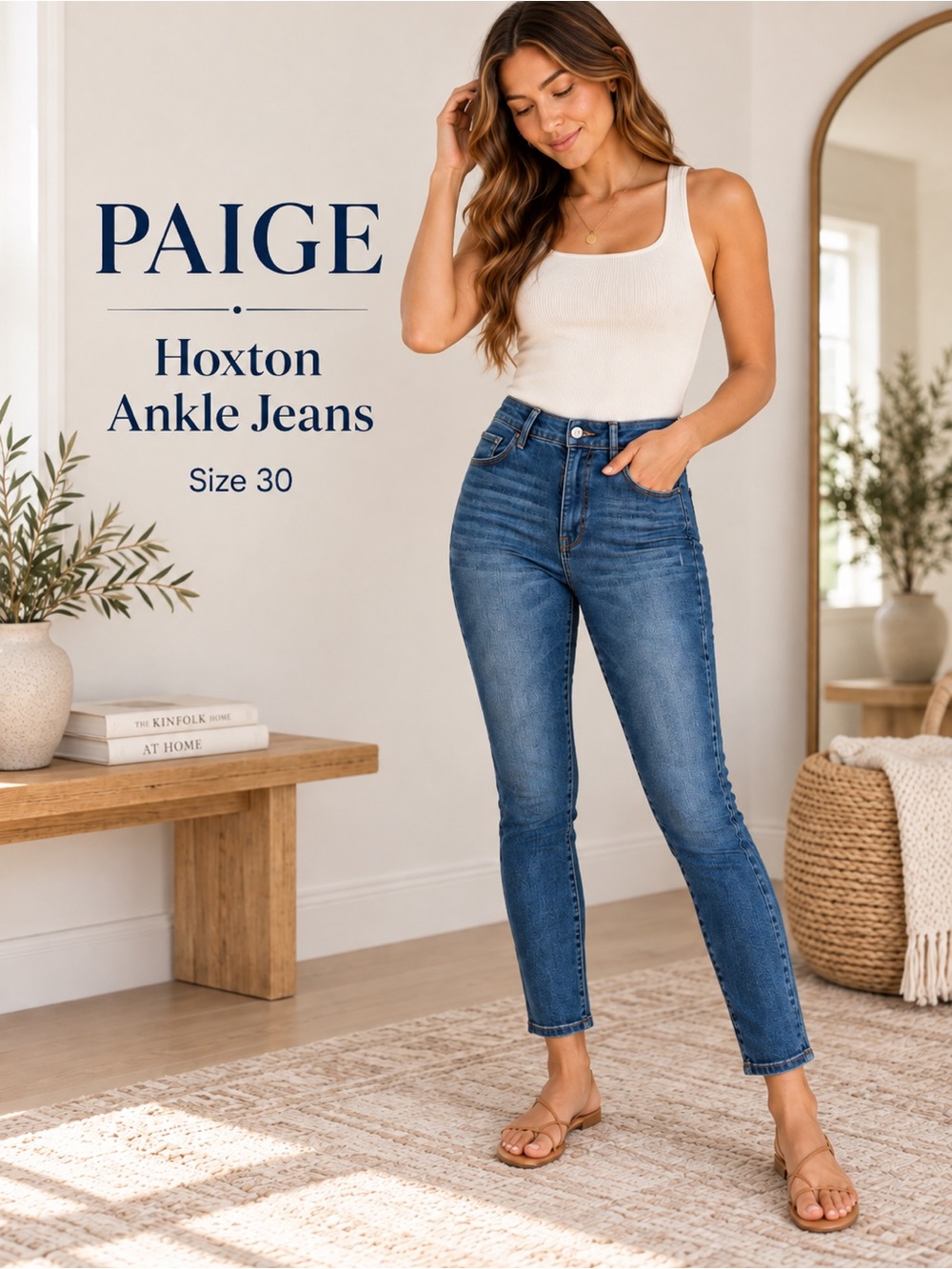 PAIGE Hoxton High Rise Skinny Ankle Jeans 30 Medium Wash
